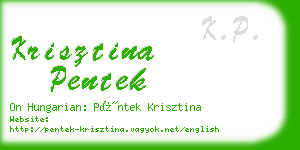 krisztina pentek business card